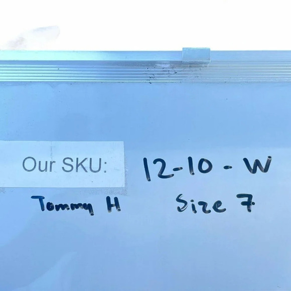 Tommy Hilfiger Boat Shoes Flats Womens Sz 7M Beige Slip On Round Toe Bow Fabric - Picture 10 of 10